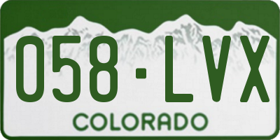 CO license plate 058LVX