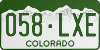 CO license plate 058LXE