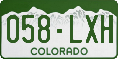 CO license plate 058LXH