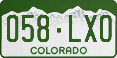 CO license plate 058LXO