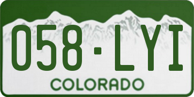 CO license plate 058LYI