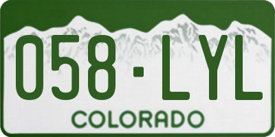 CO license plate 058LYL