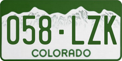 CO license plate 058LZK