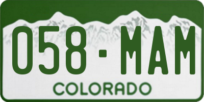 CO license plate 058MAM