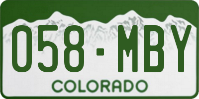 CO license plate 058MBY