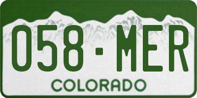 CO license plate 058MER