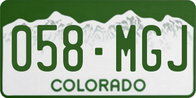 CO license plate 058MGJ