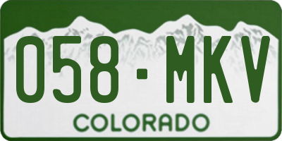 CO license plate 058MKV
