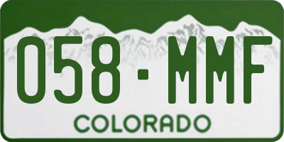 CO license plate 058MMF