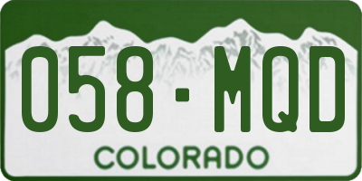 CO license plate 058MQD