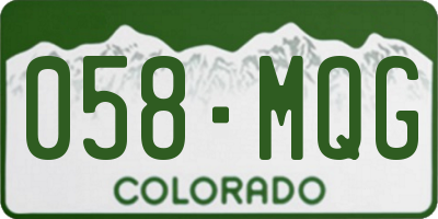 CO license plate 058MQG