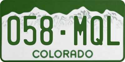 CO license plate 058MQL
