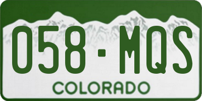 CO license plate 058MQS
