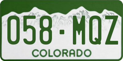 CO license plate 058MQZ