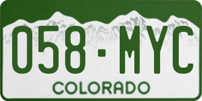 CO license plate 058MYC