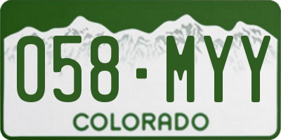 CO license plate 058MYY