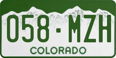CO license plate 058MZH