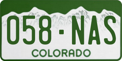 CO license plate 058NAS