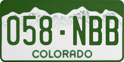 CO license plate 058NBB