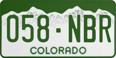 CO license plate 058NBR