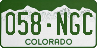 CO license plate 058NGC