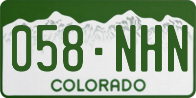 CO license plate 058NHN