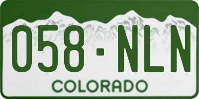 CO license plate 058NLN