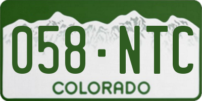 CO license plate 058NTC