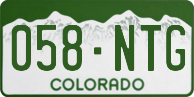CO license plate 058NTG