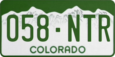 CO license plate 058NTR