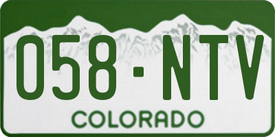CO license plate 058NTV