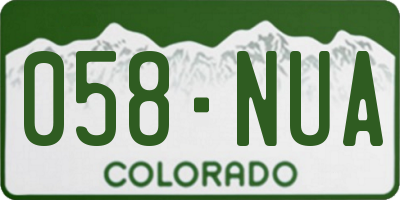 CO license plate 058NUA