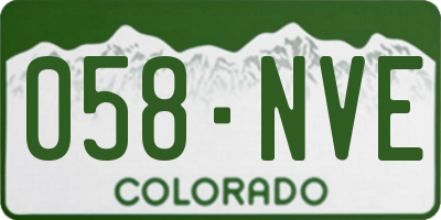 CO license plate 058NVE