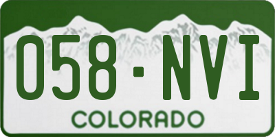 CO license plate 058NVI