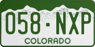 CO license plate 058NXP