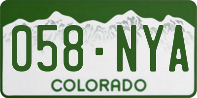 CO license plate 058NYA