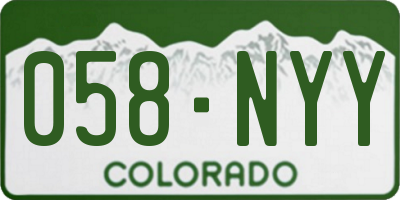 CO license plate 058NYY
