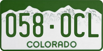 CO license plate 058OCL