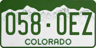 CO license plate 058OEZ