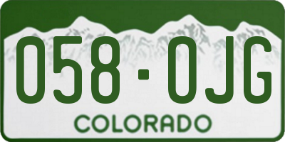 CO license plate 058OJG