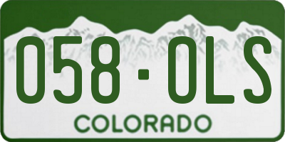 CO license plate 058OLS