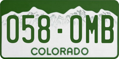 CO license plate 058OMB