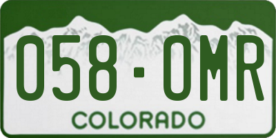 CO license plate 058OMR