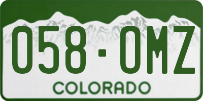 CO license plate 058OMZ
