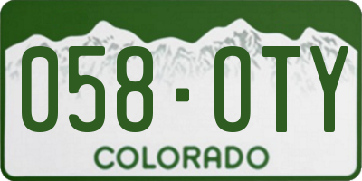 CO license plate 058OTY