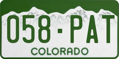 CO license plate 058PAT