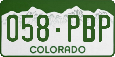CO license plate 058PBP