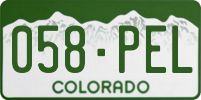 CO license plate 058PEL