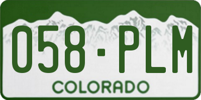 CO license plate 058PLM