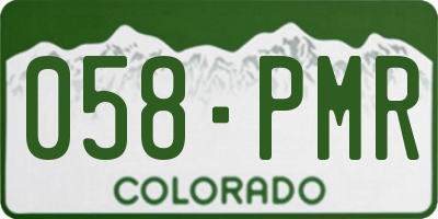 CO license plate 058PMR